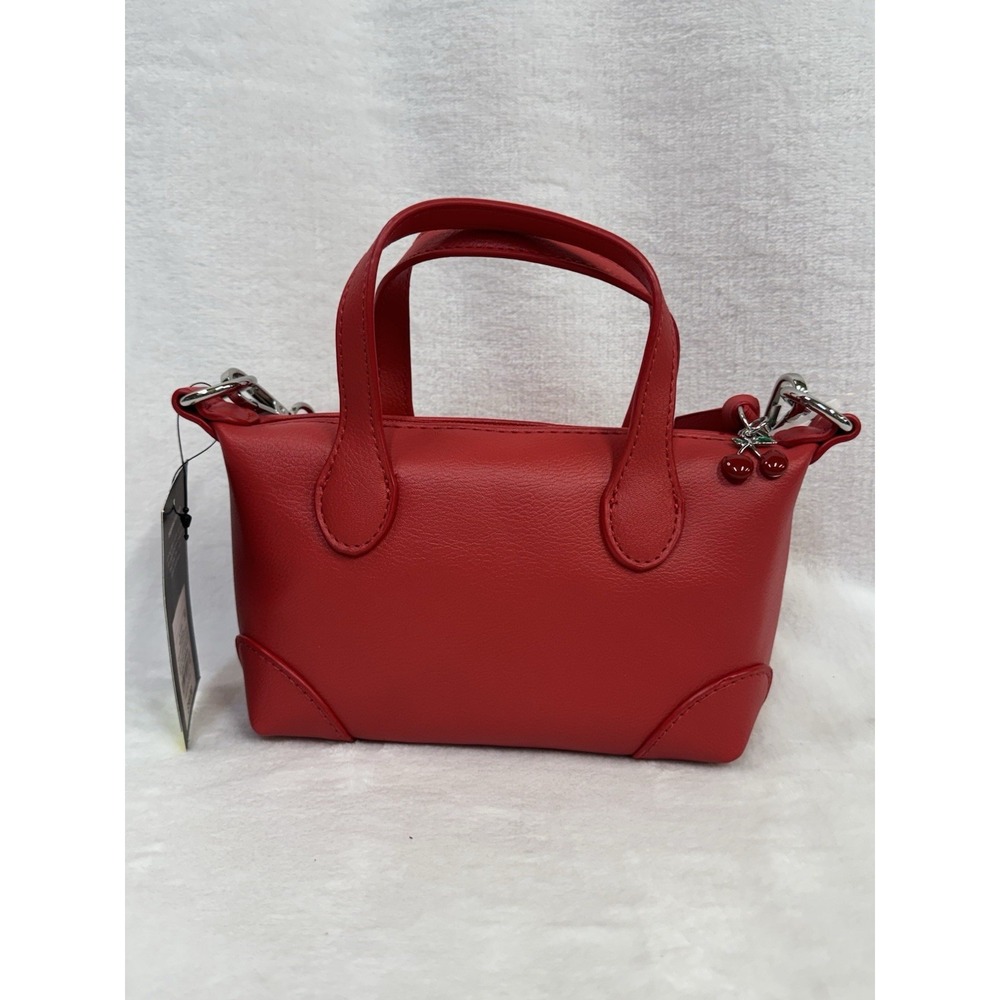 Crossbody Bag Girls Mini Red Cherry Charm Faux Leather Shoulder Purse -Art Class